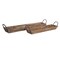 Melrose Wooden Rectangular Trays with Handle - 36.5" - Brown - Set of 2